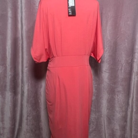 TomsWare New With Tag Womens Pink Midi Loose Short Sleeve Formal Dress Size XL - Picture 6 of 8